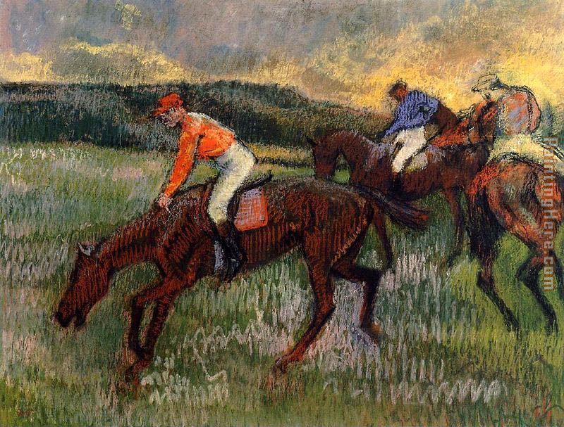 Three Jockeys painting - Edgar Degas Three Jockeys art painting